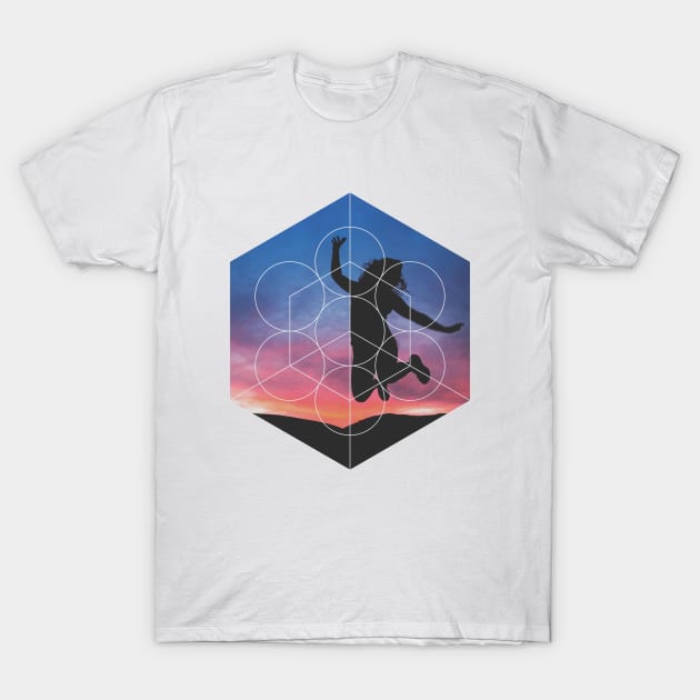 Sunset Girl Geometric Photography T-Shirt by deificusArt